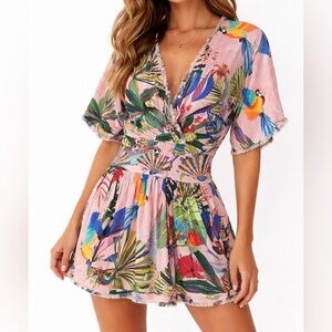 Taj by Sabrina RARE tropical pink dress Woman XS